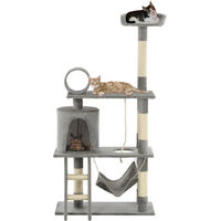 Produktbild von vidaXL Katzenbaum mit Sisal-Kratzsäulen in Grau 140 cm