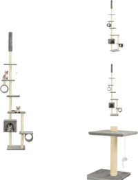 vidaXL Katzenbaum mit Sisal-Kratzsäulen in Grau 260 cm – Bild 1 von 1