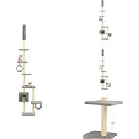 Produktbild von vidaXL Katzenbaum mit Sisal-Kratzsäulen in Grau 260 cm