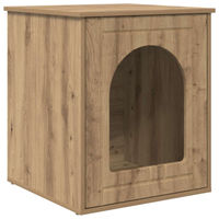 Produktbild von vidaXL Katzenhaus aus Holz in Eichenoptik 53 x 52 x 62 cm