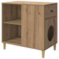 Produktbild von vidaXL Katzenhaus aus Holz in Eichenoptik 72 x 42,5 x 70 cm