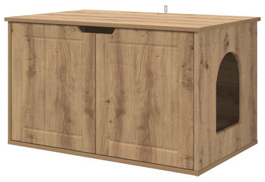 vidaXL Katzenhaus aus Holz in Eichenoptik 85 x 55 x 50,5 cm – Bild 1 von 2