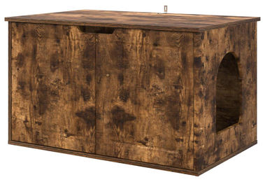 vidaXL Katzenhaus aus Holz in Räuchereiche Braun 85 x 55 x 50,5 cm – Bild 1 von 2