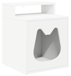 vidaXL Katzenhaus aus Holz in Weiß 42,5 x 40 x 53,5 cm – Bild 1 von 2