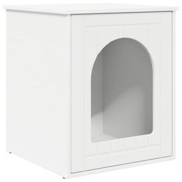 vidaXL Katzenhaus aus Holz in Weiß 53 x 52 x 62 cm – Bild 1 von 2