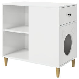 vidaXL Katzenhaus aus Holzwerkstoff in Glänzend Weiß 72 x 42,5 x 70 cm – Bild 1 von 1