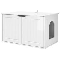 Produktbild von vidaXL Katzenhaus aus Holzwerkstoff in Glänzend Weiß 85 x 55 x 50,5 cm