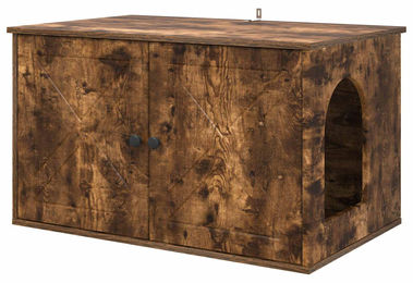 vidaXL Katzenhaus aus Holzwerkstoff in Räuchereiche 85 x 55 x 50,5 cm – Bild 1 von 5