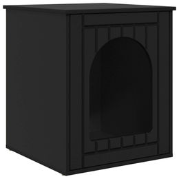 vidaXL Katzenhaus aus Holzwerkstoff in Schwarz 53 x 52 x 62 cm – Bild 1 von 2