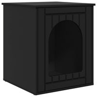 Produktbild von vidaXL Katzenhaus aus Holzwerkstoff in Schwarz 53 x 52 x 62 cm