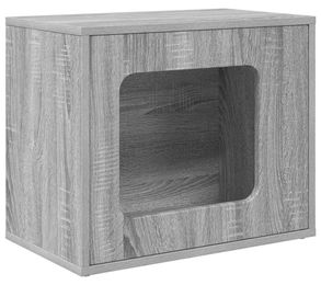 vidaXL Katzenhaus aus Holzwerkstoff in Sonoma-Grau 51 x 30 x 42,5 cm – Bild 1 von 3