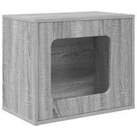 Produktbild von vidaXL Katzenhaus aus Holzwerkstoff in Sonoma-Grau 51 x 30 x 42,5 cm