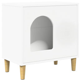 vidaXL Katzenhaus aus Holzwerkstoff in Weiß 51 x 30 x 52 cm – Bild 1 von 3