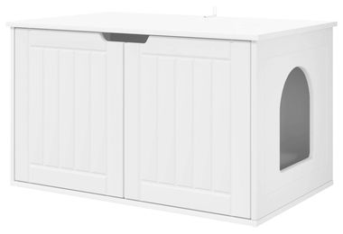 vidaXL Katzenhaus aus Holzwerkstoff in Weiß 85 x 55 x 50,5 cm – Bild 1 von 1