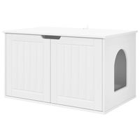 Produktbild von vidaXL Katzenhaus aus Holzwerkstoff in Weiß 85 x 55 x 50,5 cm
