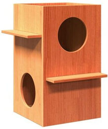 vidaXL Katzenhaus aus Kiefer Massivholz in Braun 43x43x60 cm – Bild 1 von 6