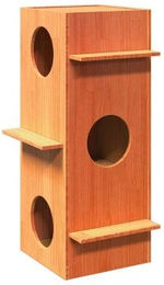 vidaXL Katzenhaus aus Kiefer Massivholz in Braun oder Beige 43x43x90 cm – Bild 1 von 6