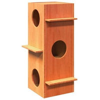 Produktbild von vidaXL Katzenhaus aus Kiefer Massivholz in Braun oder Beige 43x43x90 cm