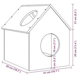 Produktbild von vidaXL Katzenhaus aus Kiefernholz Weiß 41x50x50 cm
