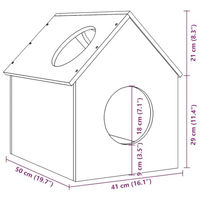Produktbild von vidaXL Katzenhaus aus Kiefernholz Weiß 41x50x50 cm