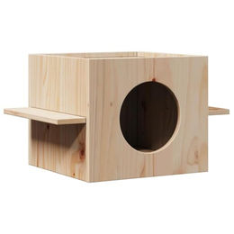 vidaXL Katzenhaus aus Massivholz Kiefer für Innen 51x35x30 cm Natur Braun – Bild 1 von 5