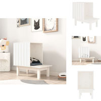 Produktbild von vidaXL Katzenhaus aus Massivholz Kiefer in Weiß 60x36x60 cm mit Kratzbäumen