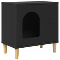 Produktbild von vidaXL Katzenhaus Schwarz aus Holzwerkstoff 51 x 30 x 52 cm