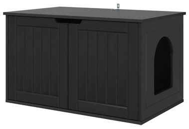 vidaXL Katzenhaus Schwarz aus Holzwerkstoff 85 x 55 x 50,5 cm – Bild 1 von 8