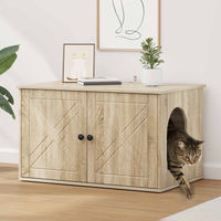 Produktbild von vidaXL Katzenhaus Sonoma aus Holzwerkstoff 85 x 55 x 50,5 cm