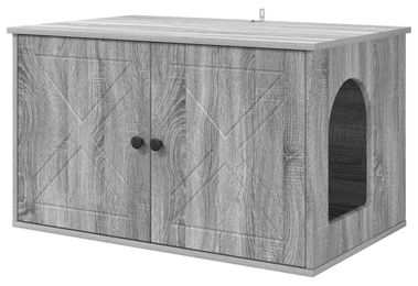 vidaXL Katzenhaus Sonoma-Grau aus Holzwerkstoff 85 x 55 x 50,5 cm – Bild 1 von 2