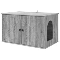 Produktbild von vidaXL Katzenhaus Sonoma-Grau aus Holzwerkstoff 85 x 55 x 50,5 cm