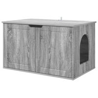 Produktbild von vidaXL Katzenhaus Sonoma-Grau aus Holzwerkstoff 85 x 55 x 50,5 cm