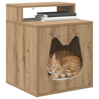 Produktbild von vidaXL Katzenhöhle aus Holz in Eiche Optik Braun 42,5 x 40 x 53,5 cm