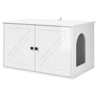 Produktbild von vidaXL Katzenhöhle aus Holz in Weiß 85 x 55 x 50,5 cm