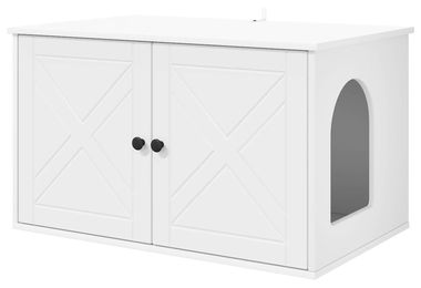 vidaXL Katzenhöhle aus Holz in Weiß – Bild 1 von 1