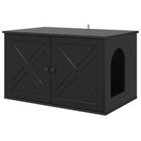 Produktbild von vidaXL Katzenhöhle aus Holz Schwarz 85 x 55 x 50,5 cm