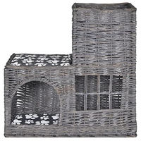Produktbild von vidaXL Katzenhöhle aus Weide mit Kissen als Katzenbett und Kratzmöglichkeit