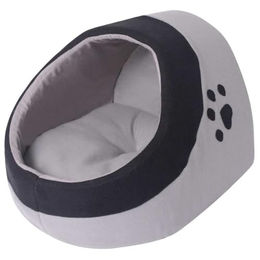 vidaXL Katzenhöhle Katzenbett aus Polyester Grau/Schwarz Größe M – Bild 1 von 6