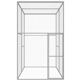 Produktbild von vidaXL Katzenkäfig aus verzinktem Stahl in Grau 3x1,5x2,5 m