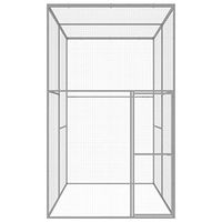 Produktbild von vidaXL Katzenkäfig aus verzinktem Stahl in Grau 3x1,5x2,5 m
