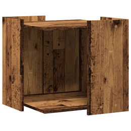 vidaXL Katzenklo Möbel-Toilette aus Holz in Altholz-Optik Braun 53x53x51 cm – Bild 1 von 3