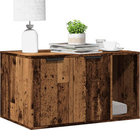 vidaXL Katzenklo Möbel-Toilette aus Holz in Altholz-Optik Braun 80x50x45 cm – Bild 1 von 3