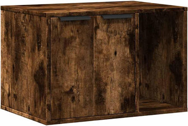 vidaXL Katzenklo Möbel-Toilette aus Holz in Räuchereiche Braun 60x40x40 cm – Bild 1 von 3