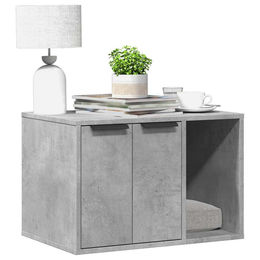 vidaXL Katzenklo Möbel-Toilette aus Holzwerkstoff in Betongrau 60x40x40 cm – Bild 1 von 4