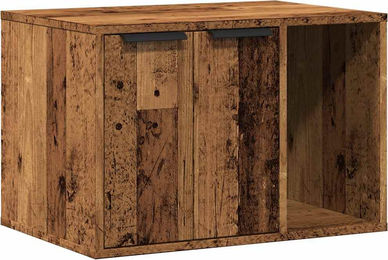vidaXL Katzenklo Möbel-Toilette in Altholz-Optik aus Holz Braun 60x40x40 cm – Bild 1 von 3