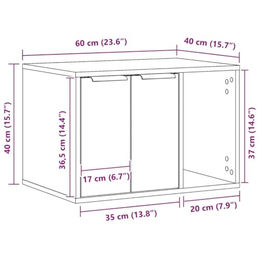 vidaXL Katzenklo Schrank als Beistelltisch in Artisan-Eiche aus Holz – Bild 1 von 8