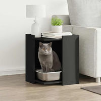 Produktbild von vidaXL Katzenklo Schrank als Beistelltisch in Schwarz aus Holz