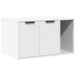 vidaXL Katzenklo Schrank als Beistelltisch in Weiß aus Holzwerkstoff 80x50x45 cm – Bild 1 von 4