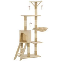 Produktbild von vidaXL Katzenkratzbaum aus Plüsch in Beige mit 138cm Höhe