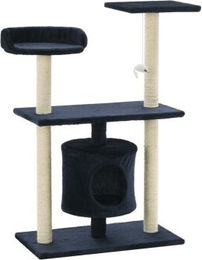 vidaXL Katzenkratzbaum aus Plüsch in Blau und Schwarz 95cm – Bild 1 von 11